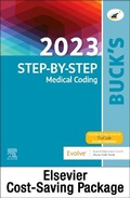 Cover: 2023 Step by Step Medical Coding Textbook, 2023 Workbook for Step by Step Medical Coding Textbook, Buck's 2023 ICD-10-CM Hospital Edition, Buck's 2023 ICD-10-Pcs, 2023 HCPCS Professional Edition, AMA 2023 CPT Professional Edition Package - Saunders