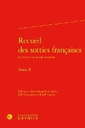 Cover: Recueil Des Sotties Francaises - Classiques Garnier