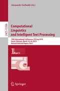 Cover: Computational Linguistics and Intelligent Text Processing - Springer