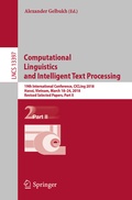 Cover: Computational Linguistics and Intelligent Text Processing - Springer
