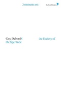 Cover: Comments on the Society of the Spectacle - Verso Books