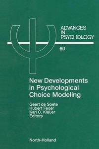 Enlarge image Cover: New Developments in Psychological Choice Modeling - North-Holland