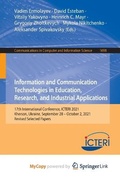 Cover: Information and Communication Technologies in Education, Research, and Industrial Applications - Springer