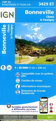 Abbildung von: Bonneville / Cluses / Le Faucigny: 3429ET - Institut Geographique National