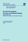 Cover: Functional Analysis: Surveys and Recent Results - Elsevier