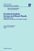 Cover: Functional Analysis: Surveys and Recent Results - Elsevier