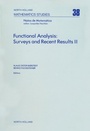 Cover: Functional Analysis: Surveys and Recent Results II - Elsevier