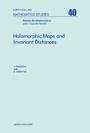 Cover: Holomorphic Maps and Invariant Distances - Elsevier