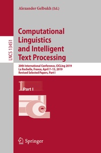 Enlarge image Cover: Computational Linguistics and Intelligent Text Processing - Springer