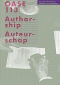 Cover: Oase 113 - Authorship - NAI Publishers