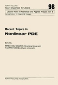 Cover: Recent Topics in Nonlinear PDE - Elsevier