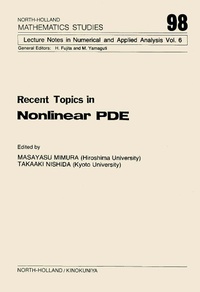 Enlarge image Cover: Recent Topics in Nonlinear PDE - Elsevier