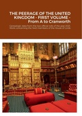 Cover: The Peerage of the United Kingdom - First Volume - Lulu.com