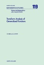 Cover: Transform Analysis of Generalized Functions - Elsevier