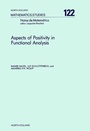 Cover: Aspects of Positivity in Functional Analysis - North-Holland