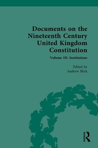 Bild: Documents on the Nineteenth Century United Kingdom Constitution - Routledge