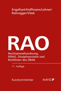 Abbildung von: Rechtsanwaltsordnung RAO - Manz