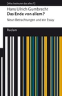 Cover: Das Ende von allem? Neun Betrachtungen und ein Essay - Reclam