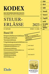 Abbildung von: KODEX Steuer-Erlässe 2023, Band III - Linde