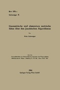 Cover: Geometrische und elementare metrische Saetze ueber den Jacobischen Algorithmus - Springer