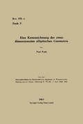 Cover: Eine Kennzeichnung der zweidimensionalen elliptischen Geometrie - Springer