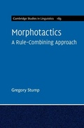 Cover: Morphotactics: Volume 169 - Cambridge University Press