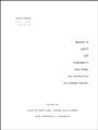 Cover: What's Left of Theory? - Routledge