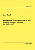 Cover: Korrekturen, Inhaltsverzeichnisse und Erg&auml;nzungen zum Lehrgang der Mathematik - Shaker
