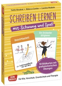 Abbildung von: Schreiben lernen mit Schwung und Spaß. 30 Bildkarten mit grafomotorischen Übungen - Don Bosco Medien
