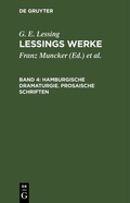Cover: Hamburgische Dramaturgie. Prosaische Schriften - De Gruyter