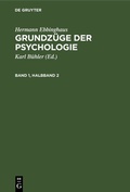 Cover: Grundz&uuml;ge der Psychologie. Band 1, Halbband 2 - De Gruyter