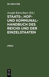 Enlarge image Cover: 1903 - De Gruyter
