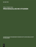 Cover: Provenzalische Studien - De Gruyter