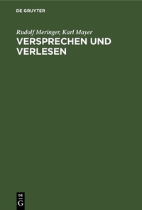 Enlarge image Cover: Versprechen und Verlesen - De Gruyter