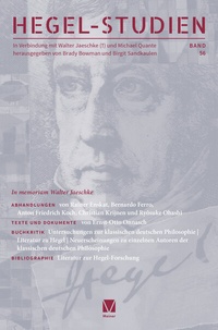 Abbildung von: Hegel-Studien Band 56 - Meiner
