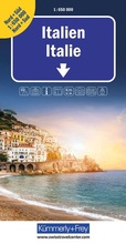 Cover: K&uuml;mmerly+Frey Strassenkarte Italien Nord+S&uuml;d 1:650.000 - Hallwag K&uuml;mmerly+Frey