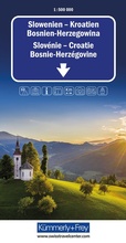 Bild: Kümmerly+Frey Strassenkarte Slowenien, Kroatien, Bosnien-Herzegowina 1:500.000 - Hallwag Kümmerly+Frey