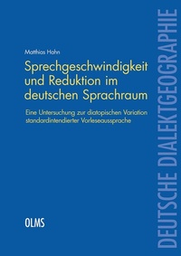 Abbildung von: Sprechgeschwindigkeit und Reduktion im deutschen Sprachraum - Georg Olms Verlag