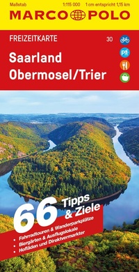 Abbildung von: MARCO POLO Freizeitkarte 30 Saarland, Obermosel, Trier 1:115.000 - MARCO POLO ein Imprint von MAIRDUMONT