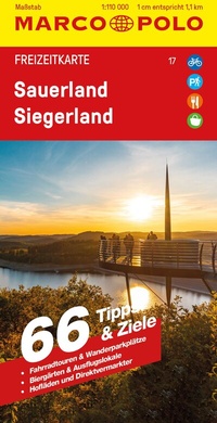 Abbildung von: MARCO POLO Freizeitkarte 17 Sauerland, Siegerland 1:110.000 - MARCO POLO ein Imprint von MAIRDUMONT