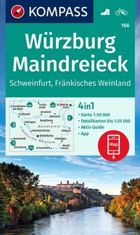 Abbildung von: KOMPASS Wanderkarte 166 Würzburg, Maindreieck, Schweinfurt, Fränkisches Weinland 1:50.000 - KOMPASS-Karten