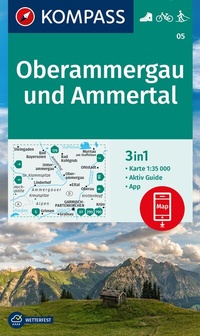 Abbildung von: KOMPASS Wanderkarte 05 Oberammergau und Ammertal 1:35.000 - KOMPASS-Karten