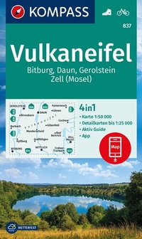 Abbildung von: KOMPASS Wanderkarte 837 Vulkaneifel, Bitburg, Daun, Gerolstein, Zell (Mosel) 1:50.000 - KOMPASS-Karten