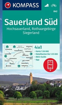 Abbildung von: KOMPASS Wanderkarte 842 Sauerland Süd, Hochsauerland, Rothaargebirge, Siegerland 1:50.000 - KOMPASS-Karten