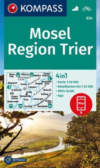 Abbildung von: KOMPASS Wanderkarte 834 Mosel, Region Trier 1:50.000 - KOMPASS-Karten