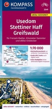 Cover: KOMPASS Fahrradkarte 3349 Usedom, Stettiner Haff, Greifswald 1:70.000 - KOMPASS-Karten