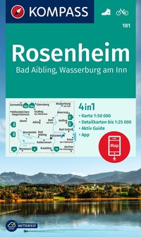 Abbildung von: KOMPASS Wanderkarte 181 Rosenheim, Bad Aibling, Wasserburg am Inn 1:50.000 - KOMPASS-Karten