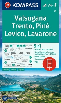 Abbildung von: KOMPASS Wanderkarte 75 Valsugana, Trento, Piné, Levico, Lavarone 1:50.000 - KOMPASS-Karten