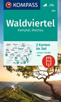 Abbildung von: KOMPASS Wanderkarten-Set 203 Waldviertel, Kamptal, Wachau (2 Karten) 1:50.000 - KOMPASS-Karten