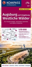 Cover: KOMPASS Fahrradkarte 3347 Augsburg und Umgebung, Westliche W&auml;lder 1:70.000 - KOMPASS-Karten